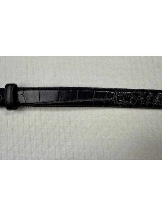 Polo Ralph Lauren Sterling Buckle Genuine American Alligator Belt Italy 32-34 main image 14